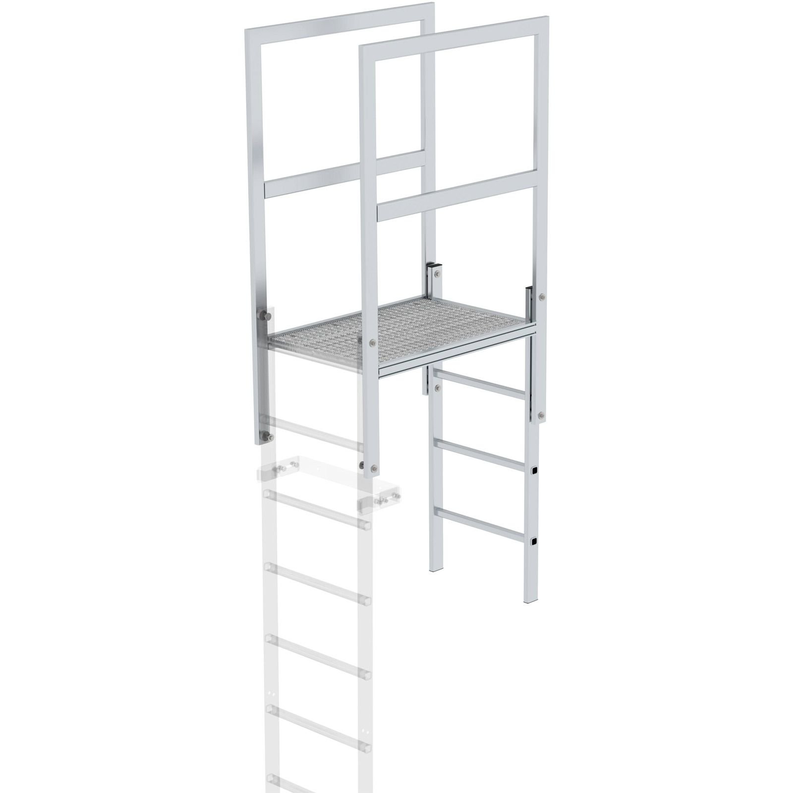 Günzburger Steigtechnik Attika-Überstieg Aluminium blank