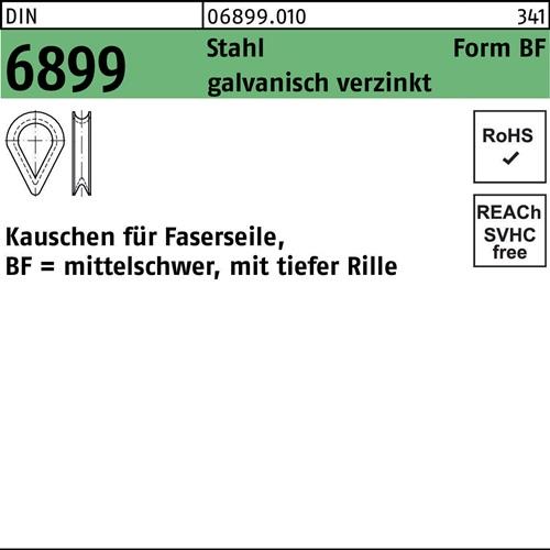 Kauschen DIN 6899 BF 7/RW 8 Stahl galv.verz. 100 Stück