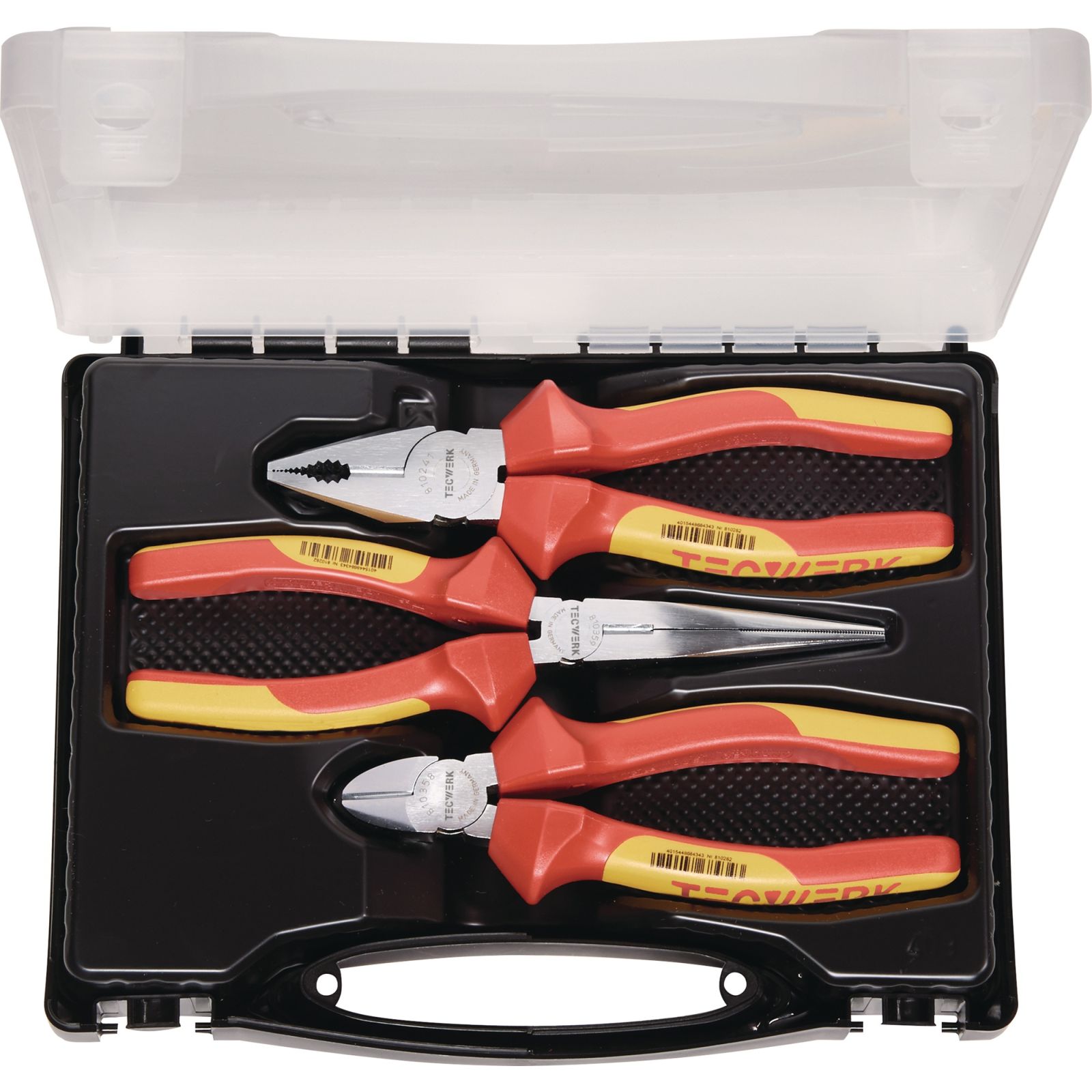 Zangensatz Inh.3-tlg.VDE verchr.Ku.-Koffer TECWERK