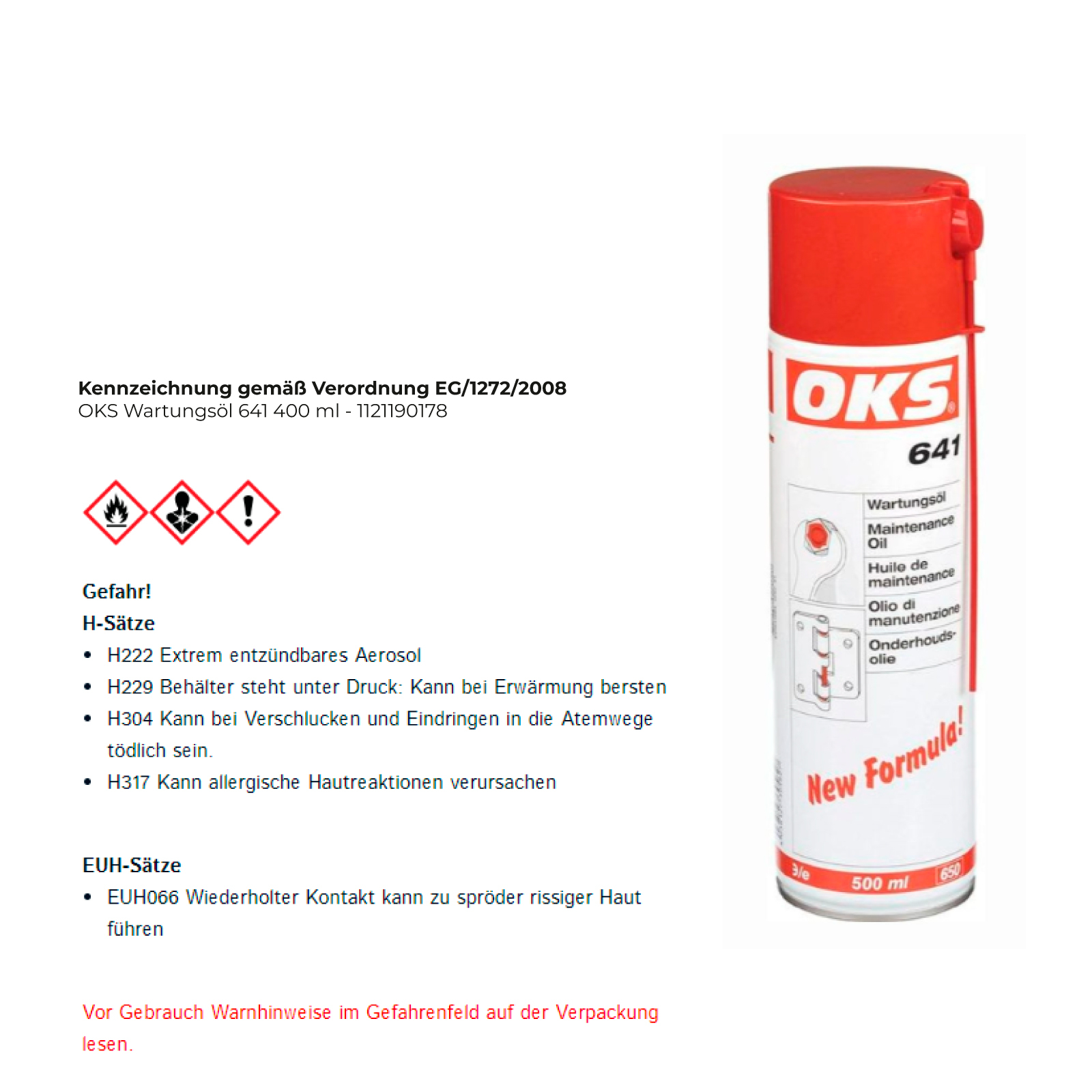 OKS Wartungsöl 641 400 ml Spraydose - 1121190178