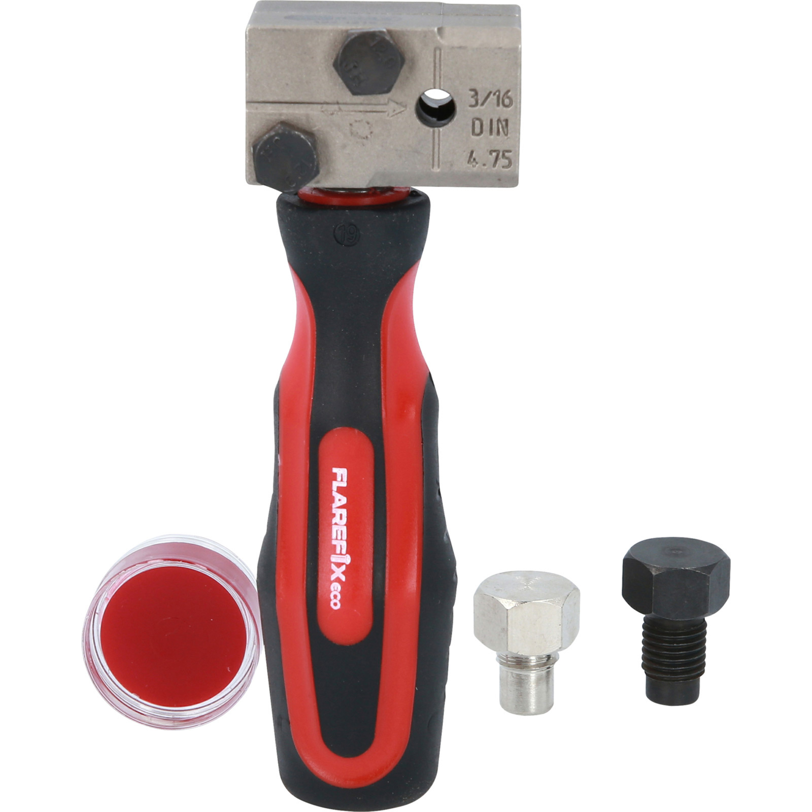 KS TOOLS Flarefixeco 4,75 mm Universal-Bremsleitungs-Bördelgerät-Satz 4tlg. - 122.1215