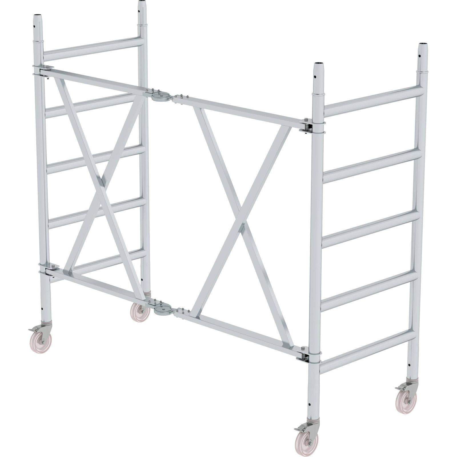 Günzburger Steigtechnik Klapprahmeneinheit mit 4 Lenkrollen und Feststellbremse für Klappgerüst