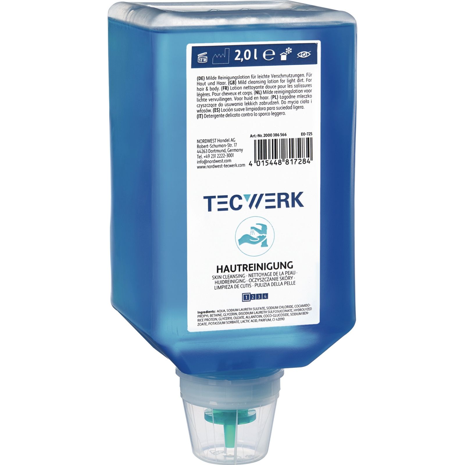 Hautreiniger 2l Variofl.f.4707 010 009 leichte b.mittlere Verschmutz.TECWERK
