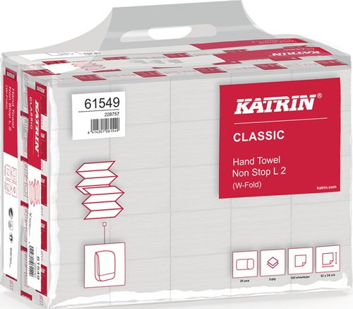 ELOS Falthandtuch Katrin Classic L 2 2-lagig weiß L240mm xB320ca.mm 3000 Tücher/KT - 615490