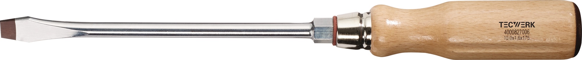 Schraubendreher Schneiden-B.10mm Klingen-L.175mm Holzgr.Rundkl.6KT.-Ans.TECWERK