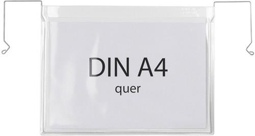 Drahtbügeltasche Maße 230x302mm A4 S.180µ quer o.Klappe PVC-Weichfolie TRANSPAK