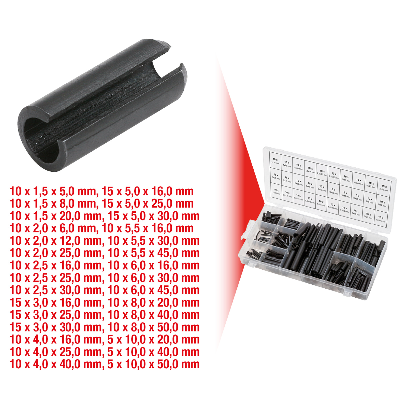 KS TOOLS Sortiment Hohlspannstifte 315tlg. - 970.0020