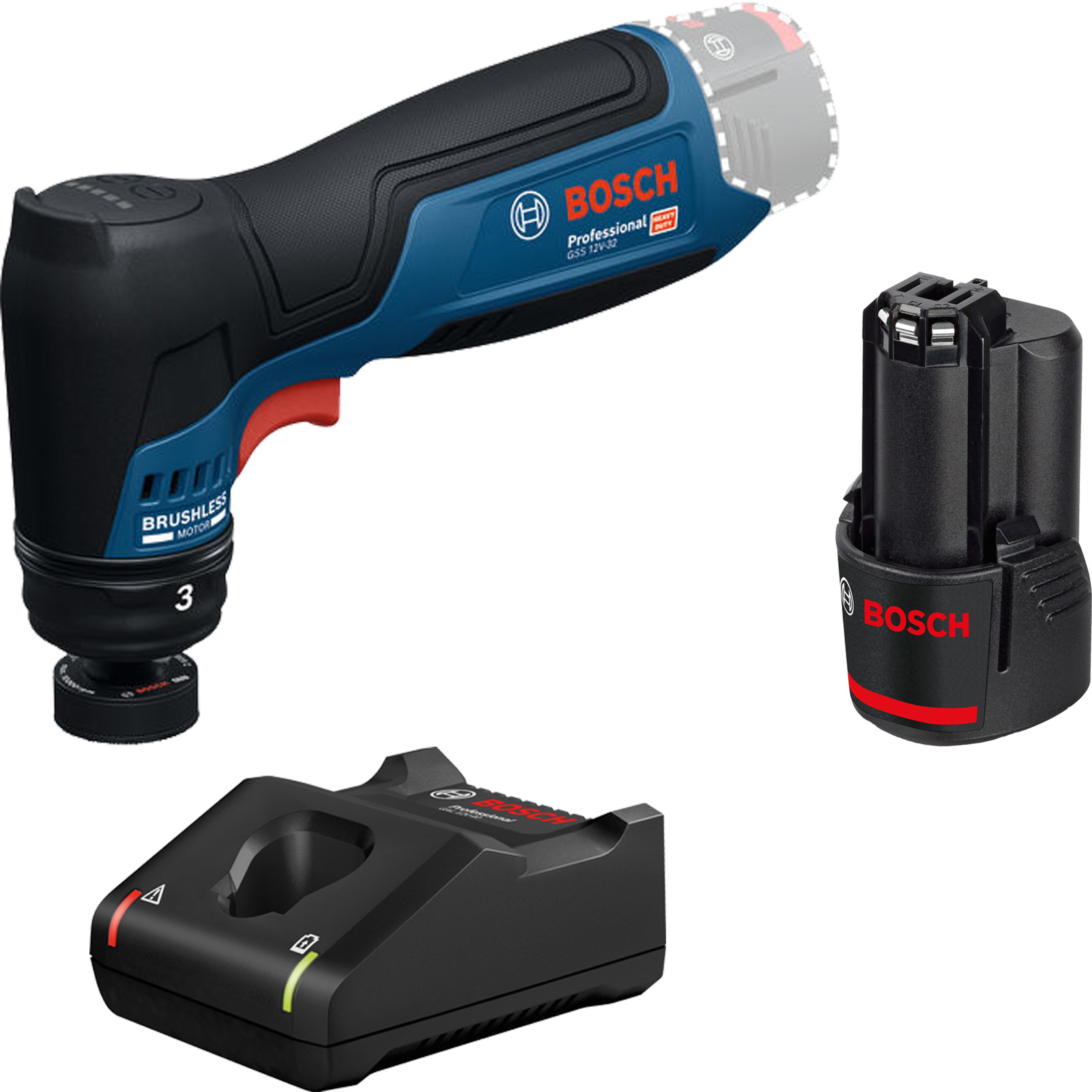 Bosch Akku-Schwingschleifer GSS 12V-32 / 1x 2,0 Ah + Ladegerät GAL 12V-40 - 06019L1000-2
