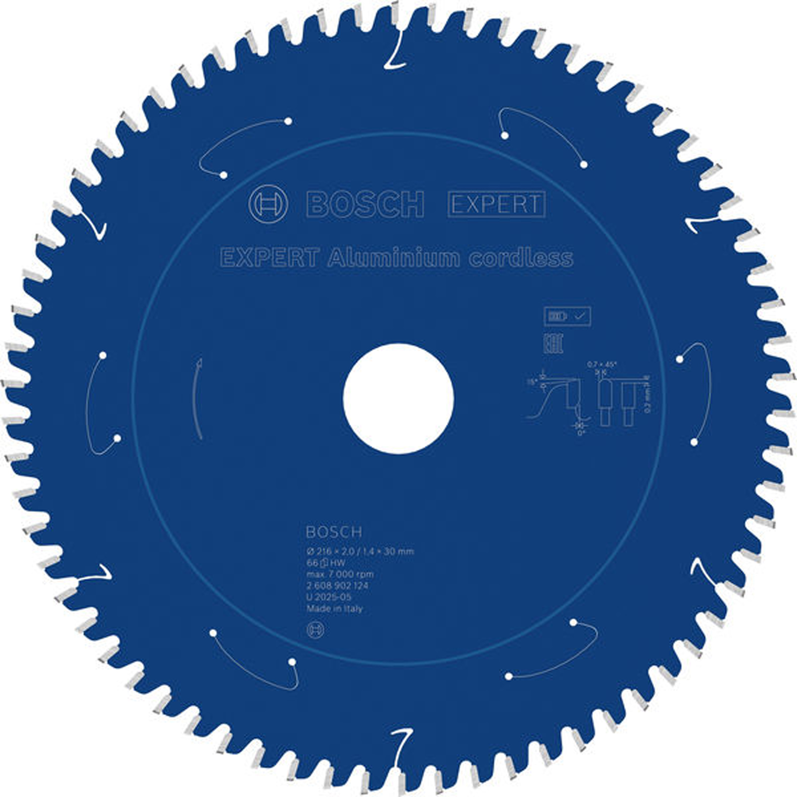 Bosch EXPERT Aluminium Kreissägeblatt 216x30 mm Z66 - 2608902124