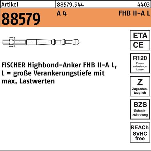 Highbond-Anker R 88579 M12x 120/25 A 4 10 Stück FISCHER