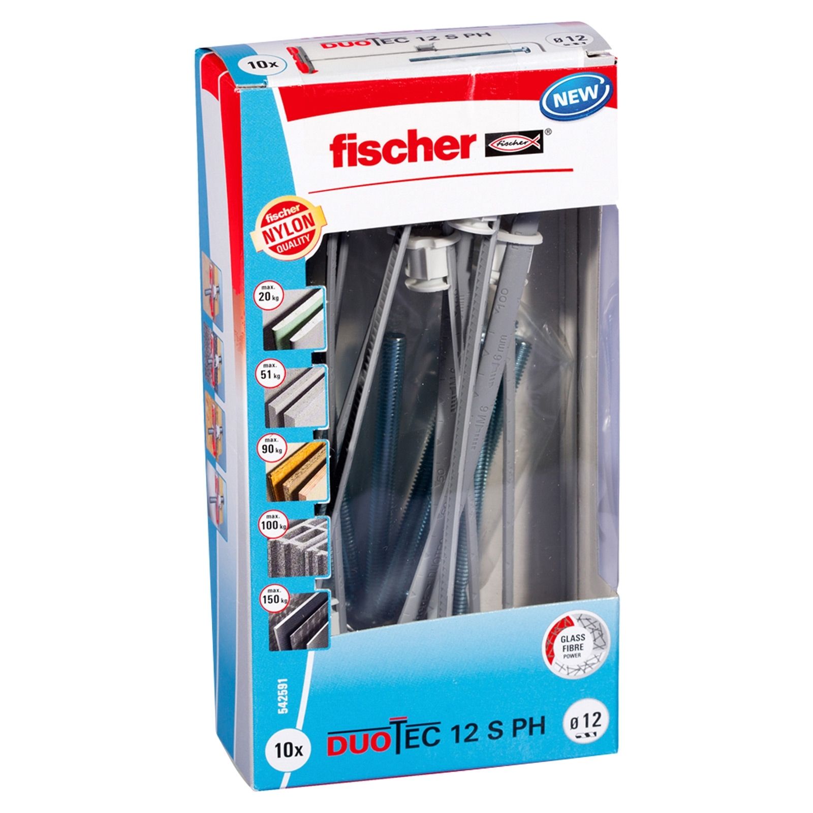 Fischer 10x DUOTEC 12 S PH mit Panhead Schraube - 542591