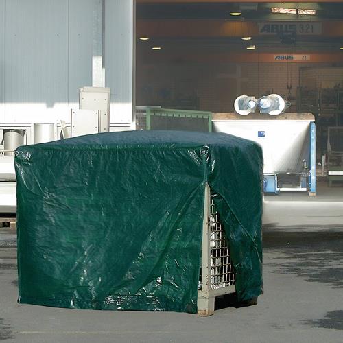 Gitterboxabdeckhaube B.850xL.1250mm grün G.3,8kg m.Reißverschluss