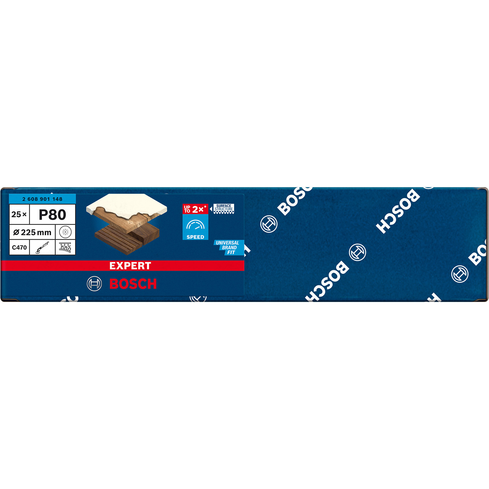 Bosch 25x Expert C470 Schleifpapier mit 19 Löchern für Trockenbauschleifer Ø 225 mm G 80 - 2608901148