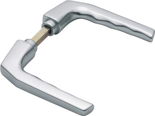 HOPPE Türdrückerpaar Frankfurt 117L Alu.F1 o.Rosetten VK 8mm - 507634