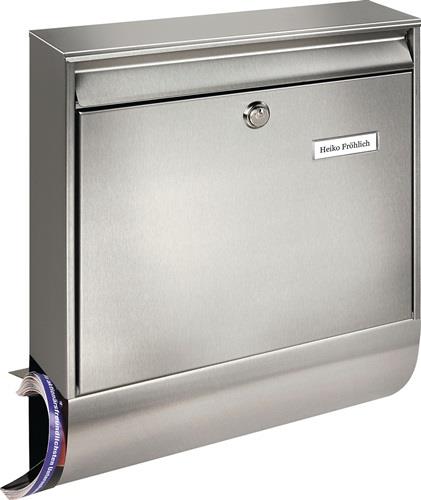 BURG-WÄCHTER Briefkasten Borkum-Set 38770 Ni H.422mm B.362mm T.100mm VA DIN C4 - 38770 NI