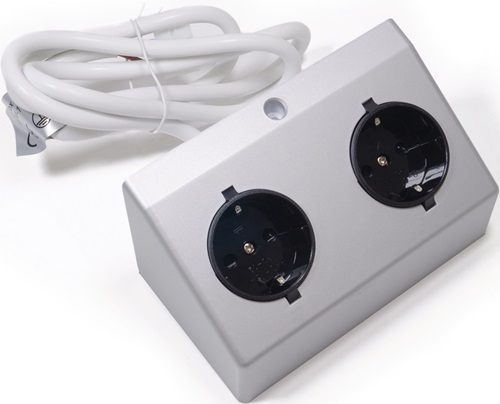 L&S Doppel-Anbausteckdose 230 V Silberfarben - 2000466