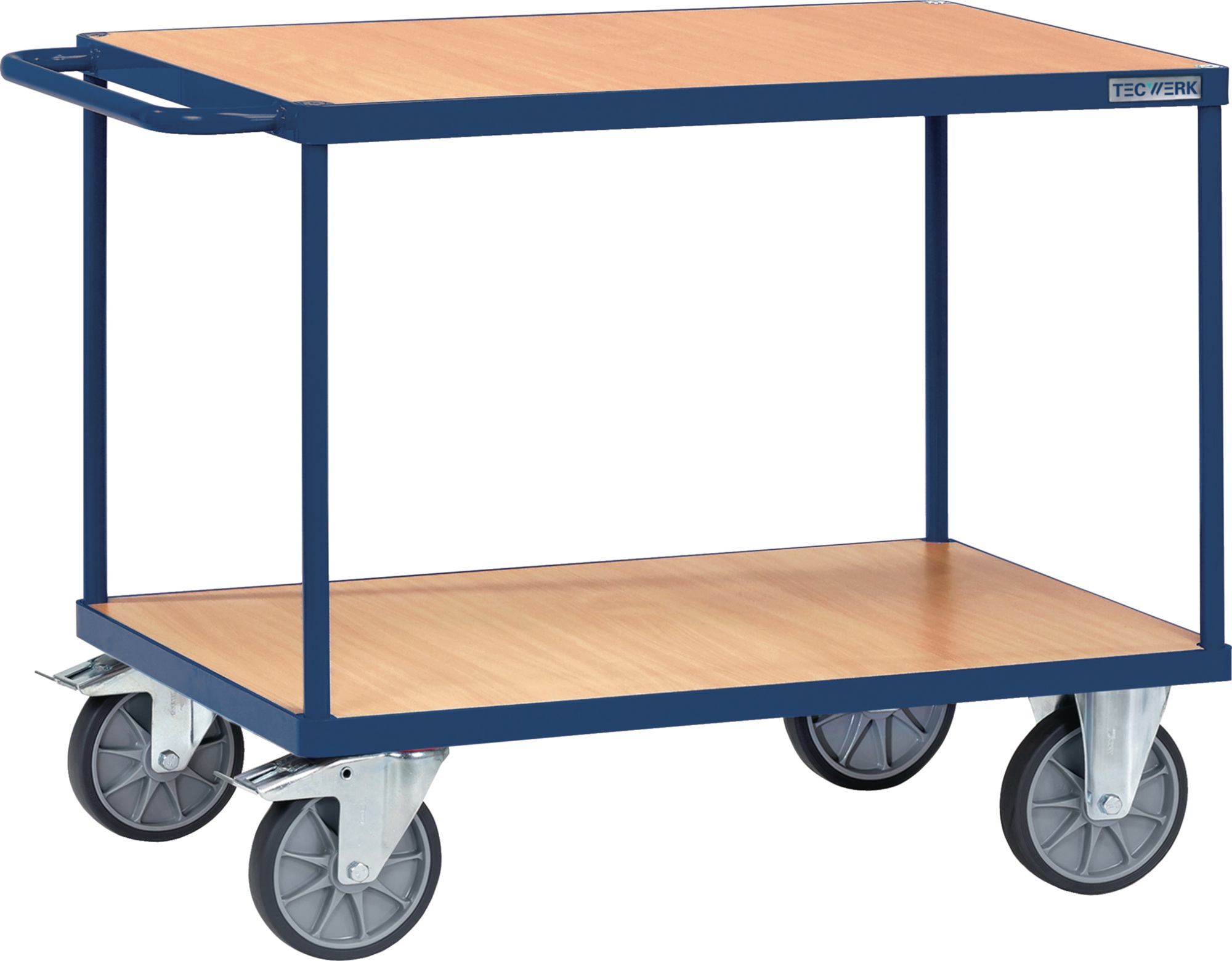 Tischwagen 2 Ladeflächen L1000xB600mm saphirblau Trgf.600kg TECWERK
