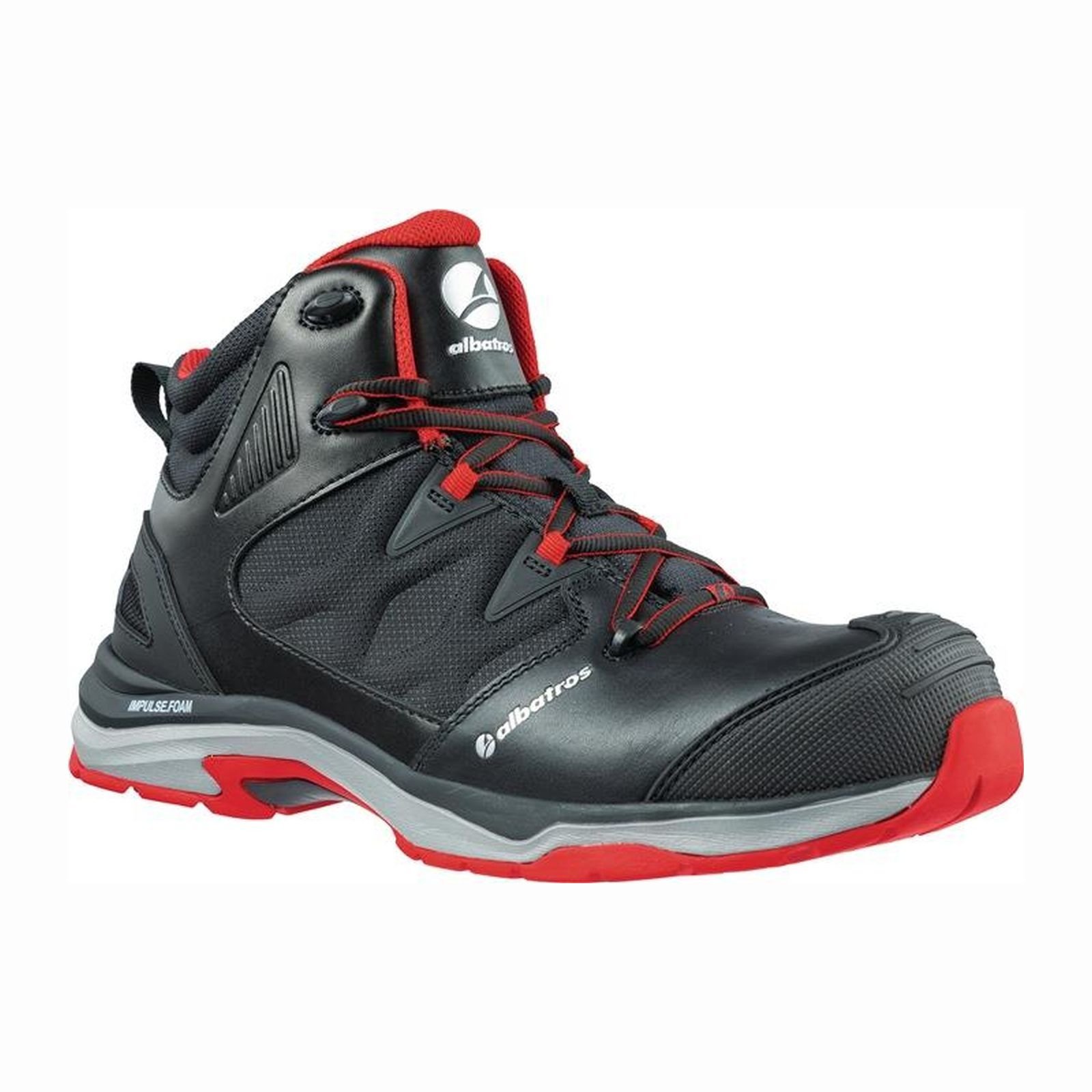 ALBATROS Sicherheitsstiefel ULTRATRAIL BLACK MID schwarz / rot