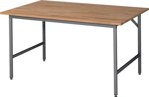 Arbeitstisch Jerry B1500xT1000xH800-850mm Platte Buche-Massiv,S.25mmGestell grau
