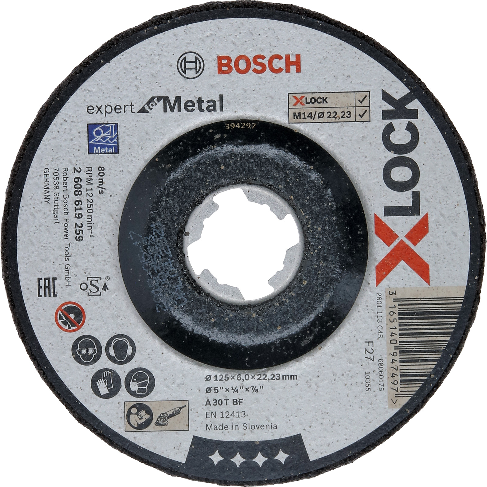 Bosch X-LOCK Schruppscheibe Expert for Metal gekröpft 125 x 6 x 22,23 mm - 2608619259