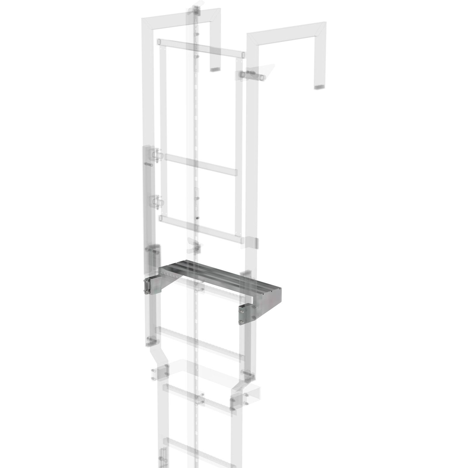 Günzburger Steigtechnik Ausstiegstritt Stahl-verzinkt 620 mm Spaltbreite 200 mm - 063973