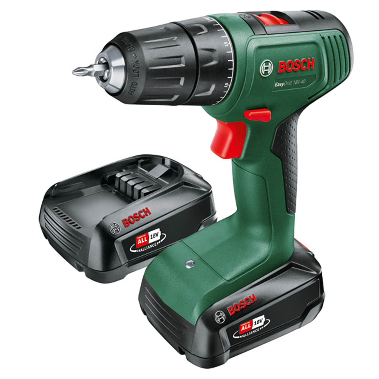Bosch Akku-Bohrschrauber EasyDrill 18V-40, 2 x Akku PBA 18V 1.5Ah