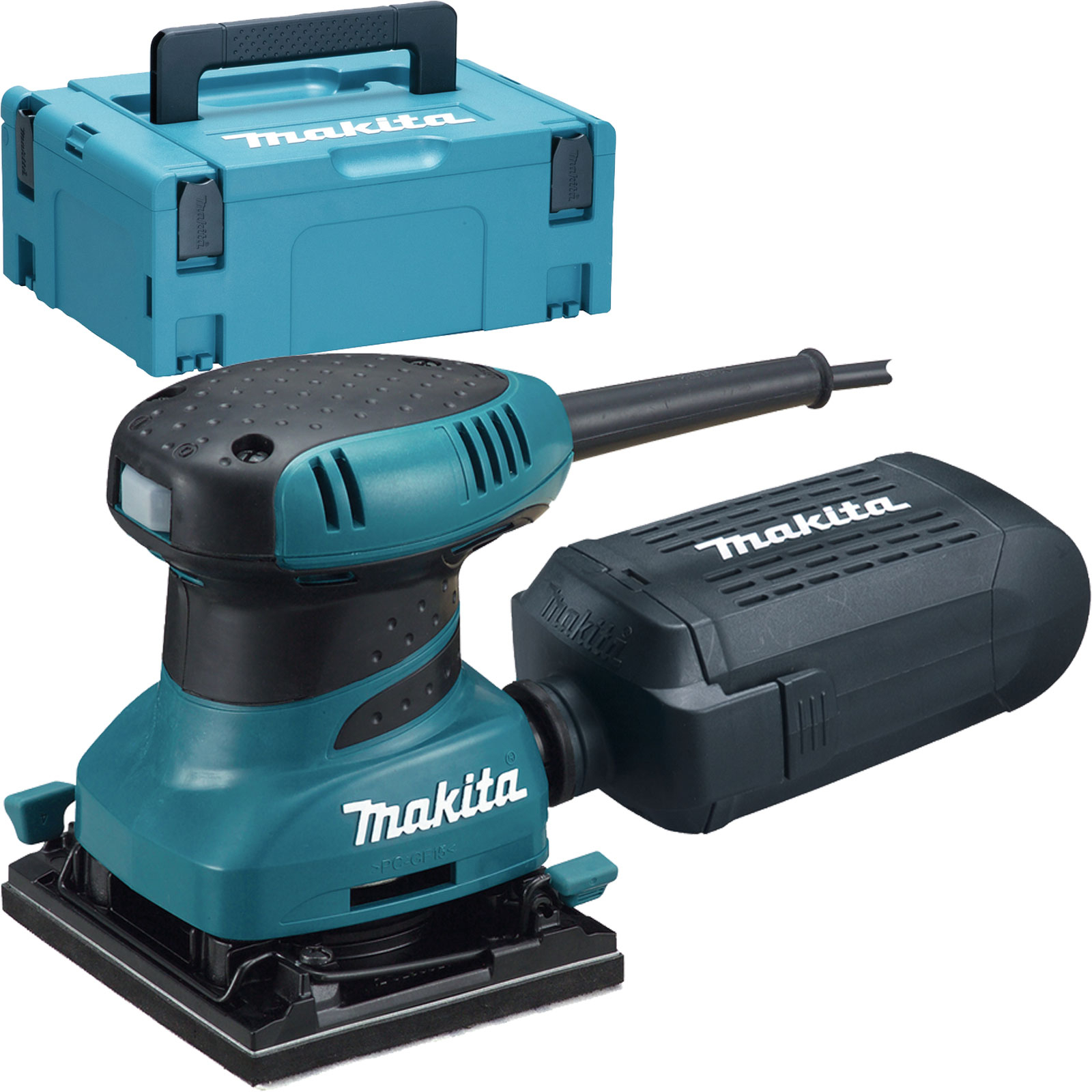 Makita BO4555J Faust-Schwingschleifer Klett 200 W im MAKPAC