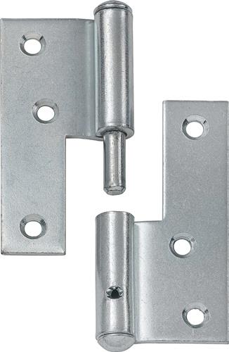 VORMANN Türaufschraubband STA li. 80 x 72 mm DIN L blau verzinkt fester Stift - 000861080Z