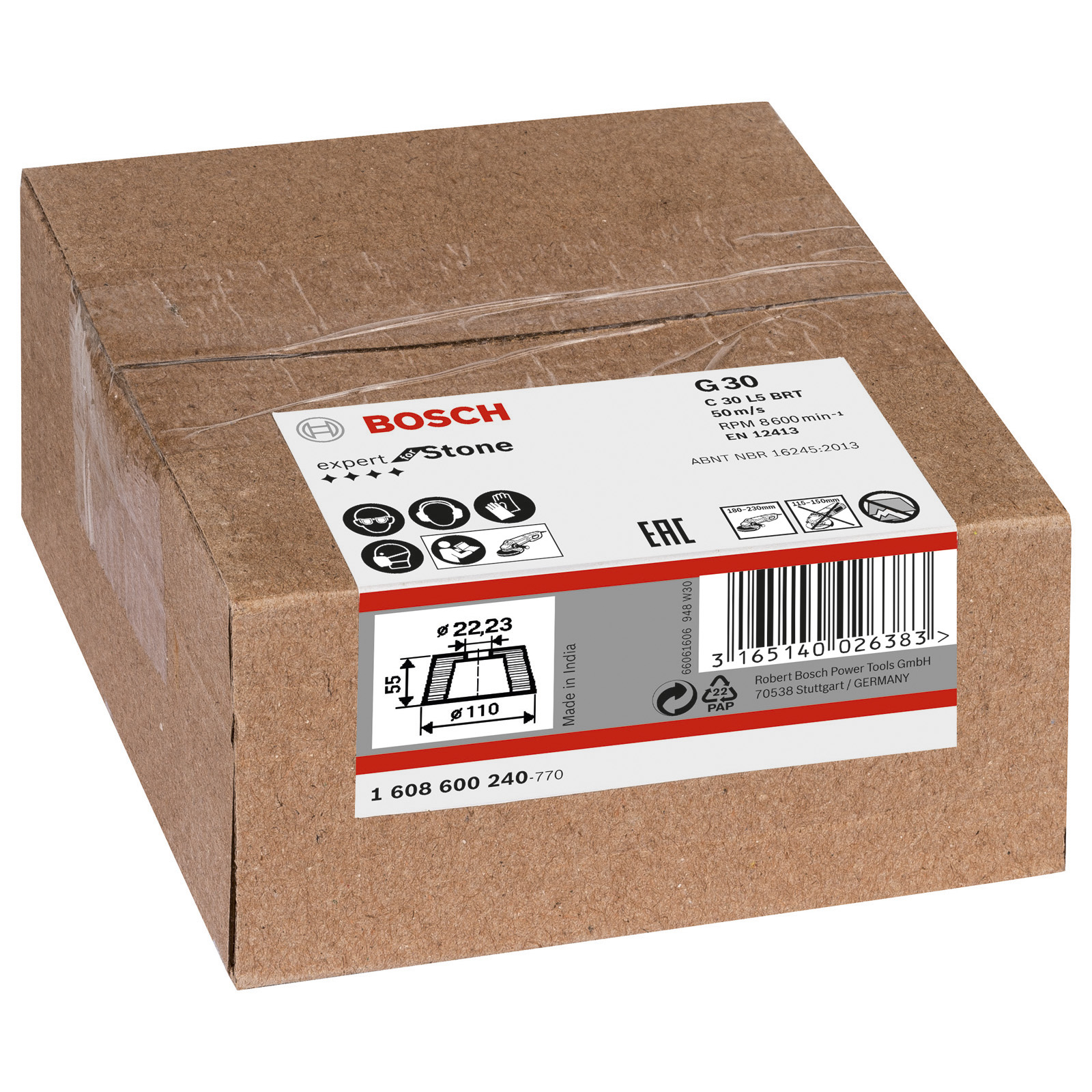 Bosch Schleiftopf, konisch-Stein/Beton 90 mm, 110 mm, 55 mm, 36 -1608600240