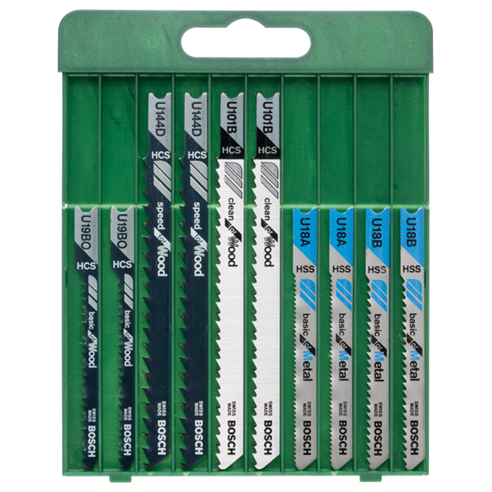 Bosch Stichsägeblatt-Set U-Schaft, 2x U 101 B/U 144 D/U 19 BO/U 18 A/U 18 B 10-tlg. - 2609256776