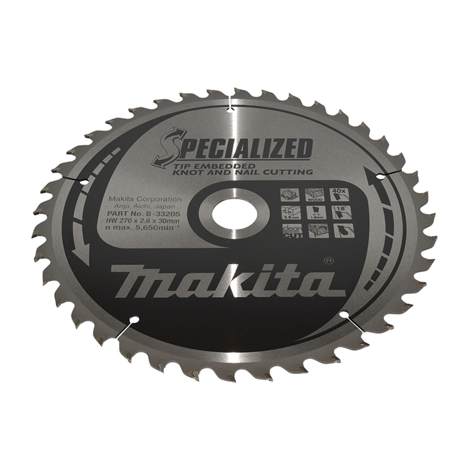 Makita SPECIALIZED Sägeblatt 270x30x40Z - B-33205