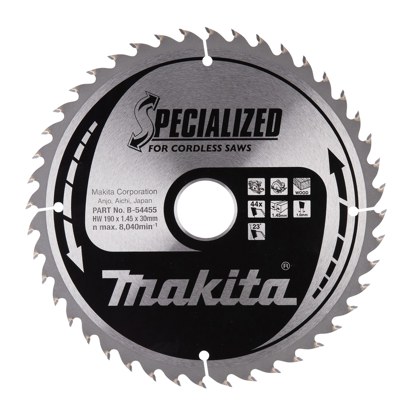 Makita SPECIALIZED Sägeblatt 190x30x44Z - B-54455