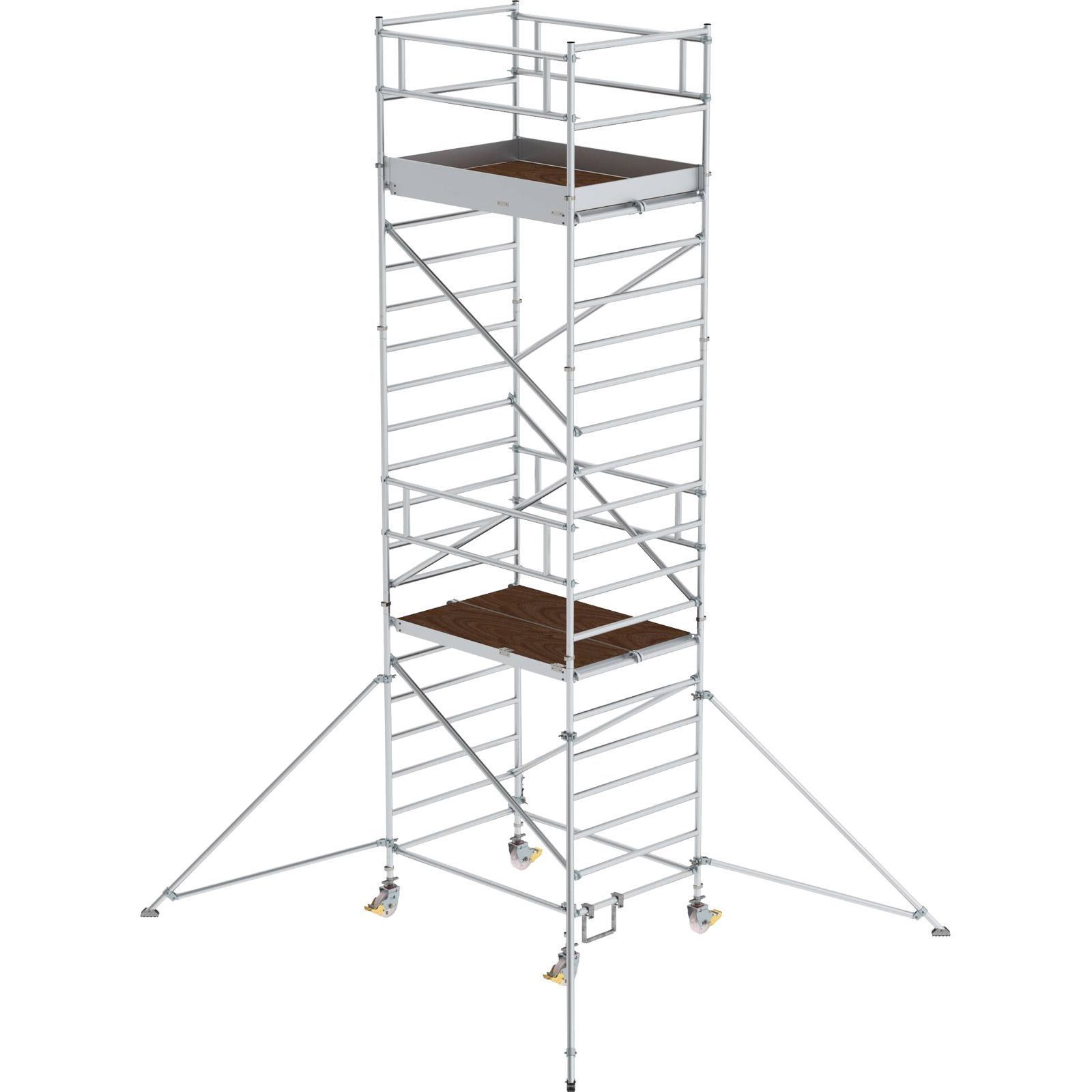 Günzburger Steigtechnik Rollgerüst 1,35 x 1,8 m mit Ausleger & Doppel-Plattform Plattformhöhe 5,35 m - 167535