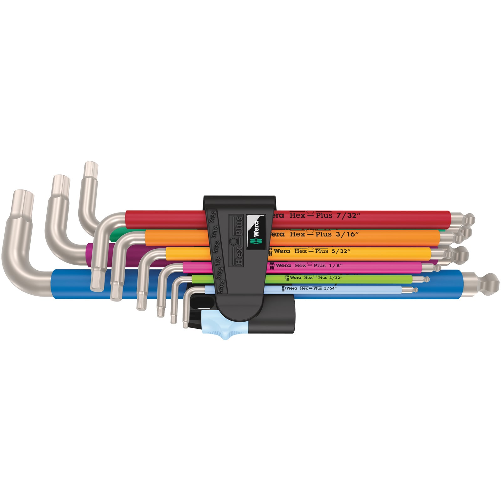 Wera 3950/9 Hex-Plus Multicolour Imperial Stainless 1, Winkelschlüsselsatz, zöllig, Edelstahl - 05022860001