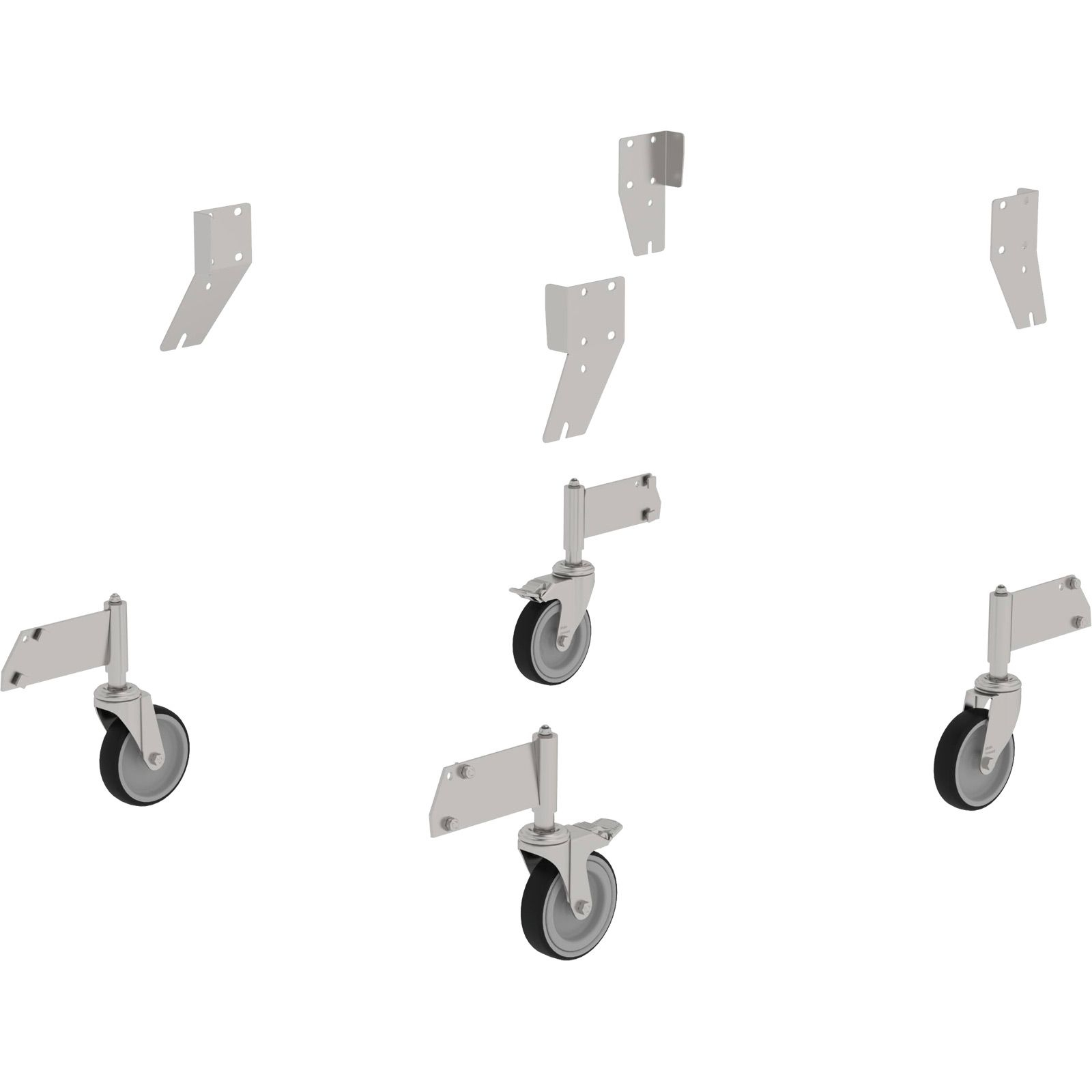 Günzburger Steigtechnik Nachrüstsatz Lenkrolle Edelstahl für Podesttreppe