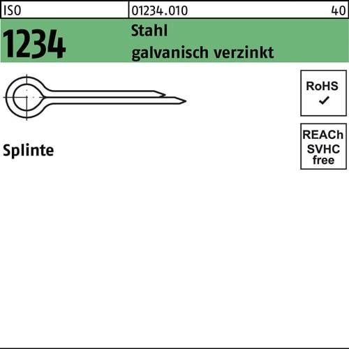 Splinte ISO 1234 2,5x 50 Stahl galv.verz. 500 Stück