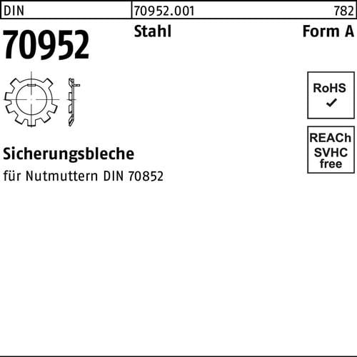 Sicherungsblech DIN 70952 A 90 Stahl f.Nutmuttern DIN70852 10 Stück
