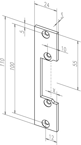 ASSA ABLOY Flachschließbl.106 VA ma ktg.B.24xL.110mm DIN L/R - -10636