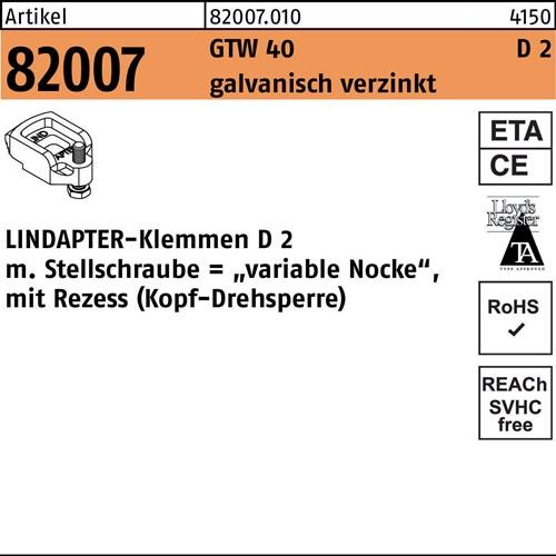Klemmen R 82007 GTW 40 D2 M20/17 - 24 galv.verz. 1 Stück LINDAPTER