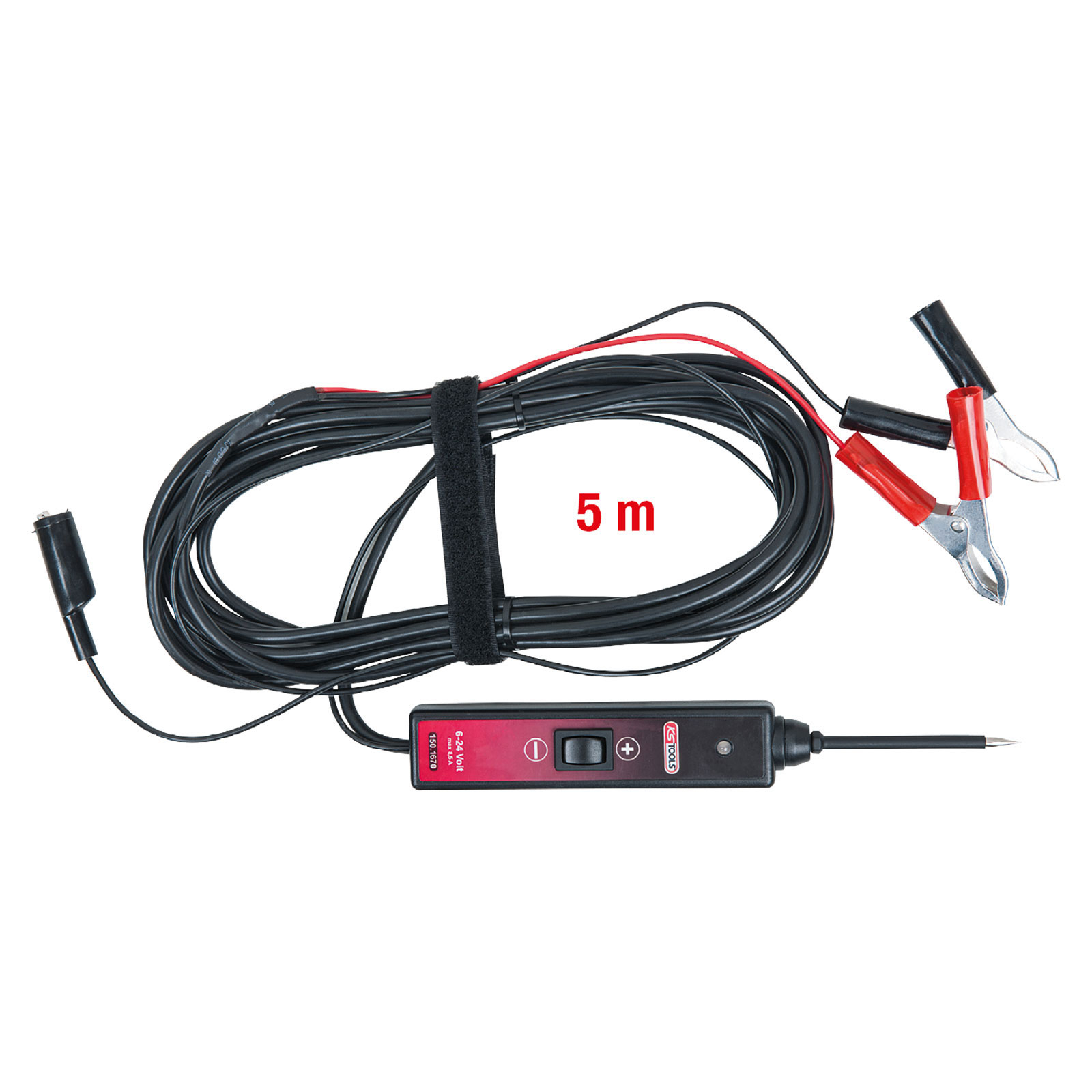 KS TOOLS Funktionsprüflampe 6-24V DC mit 5 Meter Kabel - 150.1670