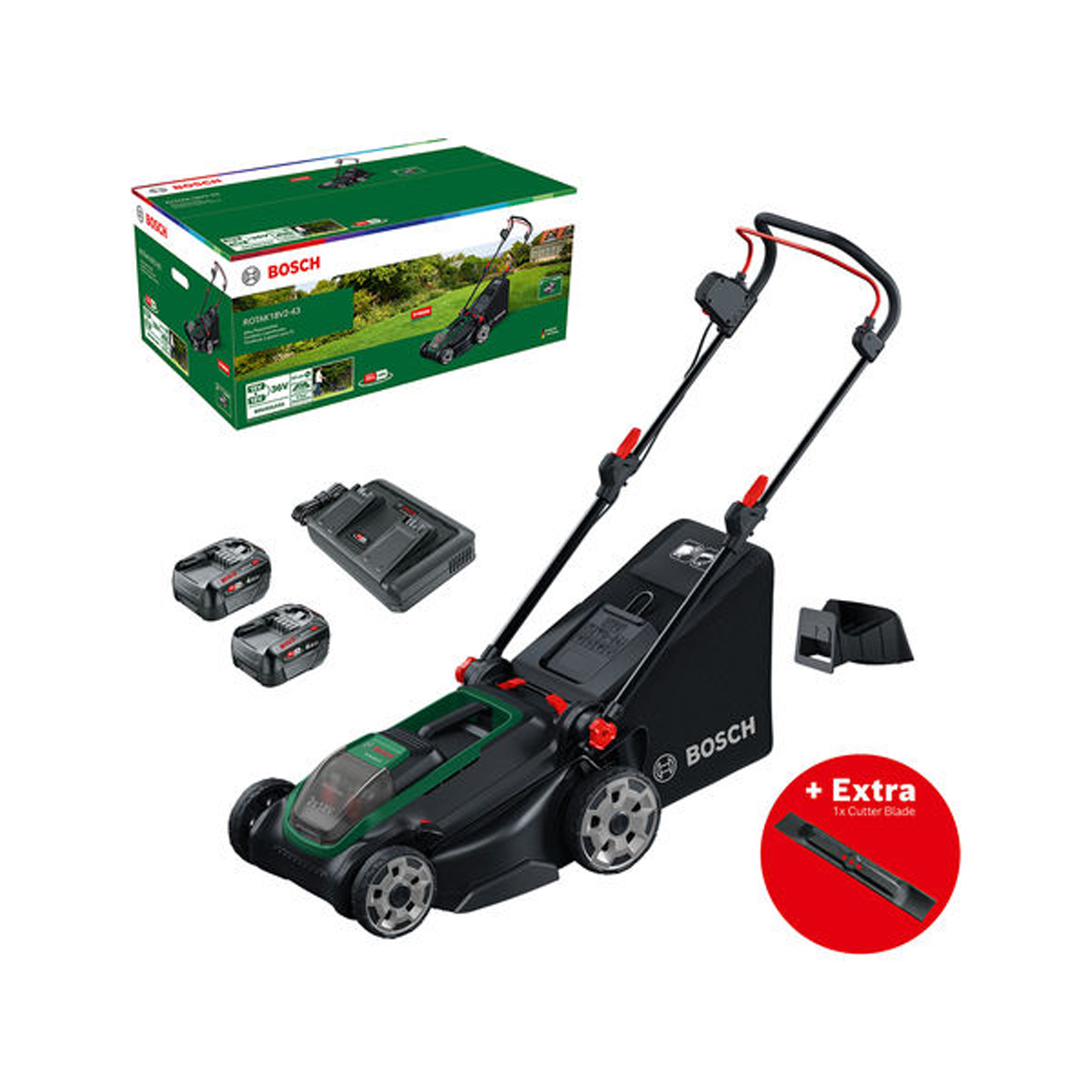 Bosch Akku-Rasenmäher ROTAK18V-32 1 x Akku PBA 18V 4.0Ah - 06008B9P02