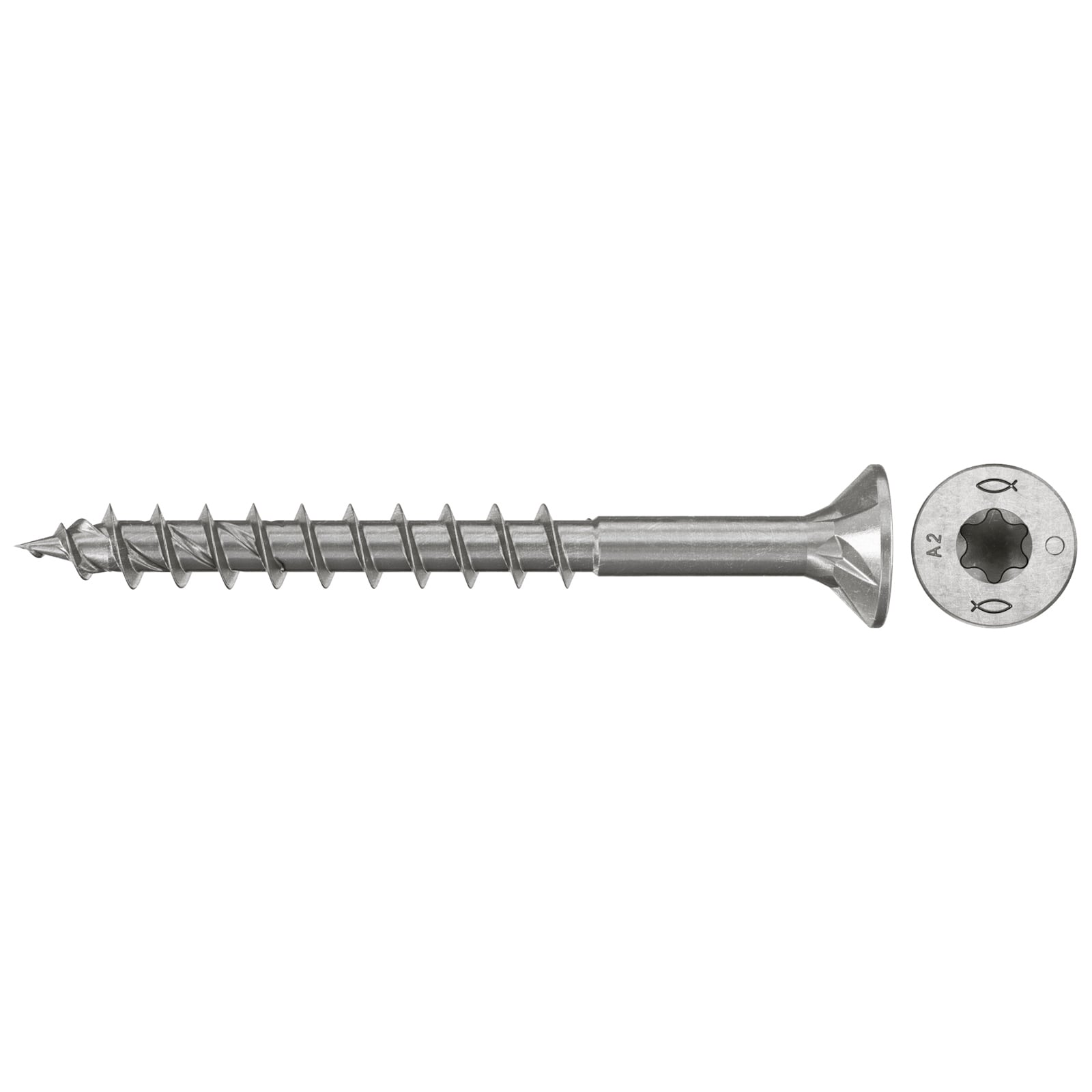 fischer Spanplattenschraube PowerFast FPF II CTP 4,5 x 40 A2 80 Senkkopf Innenst. TX Teilgew. Edelstahl A2 - 577794