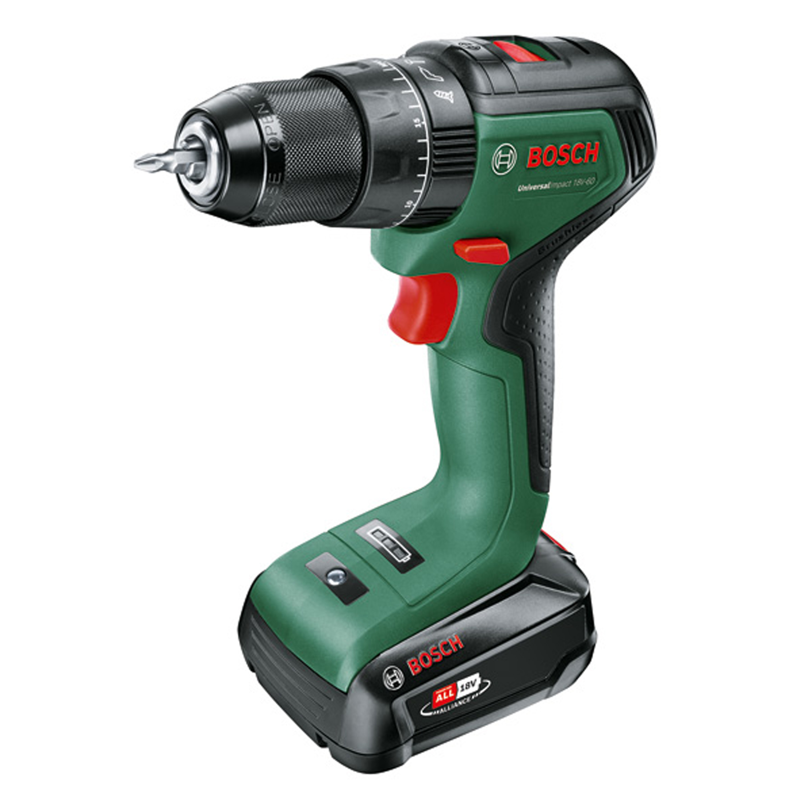 Bosch Akku-Bohrschrauber UniversalImpact 18V-60, 1 x Akku PBA 18V 2.0Ah, Tragekoffer