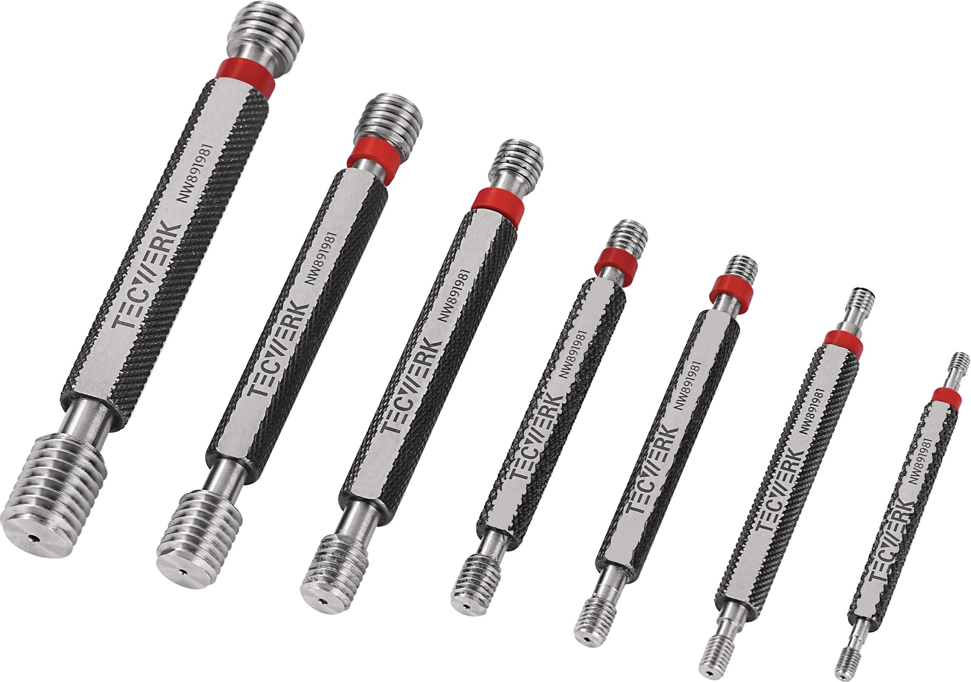 Grenzgewindelehrdornsatz 6H je 1 St.M3,M4,M5,M6,M8,M10,M12 f.M TECWERK