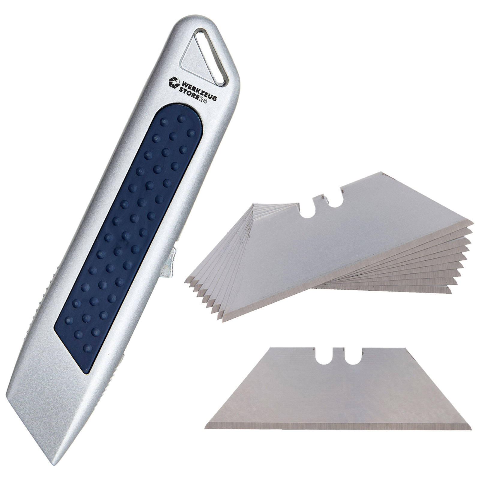 WS24 Sicherheitsmesser Aluminiumgehäuse inkl. 10x Trapezklingen - WS24-100073-Set