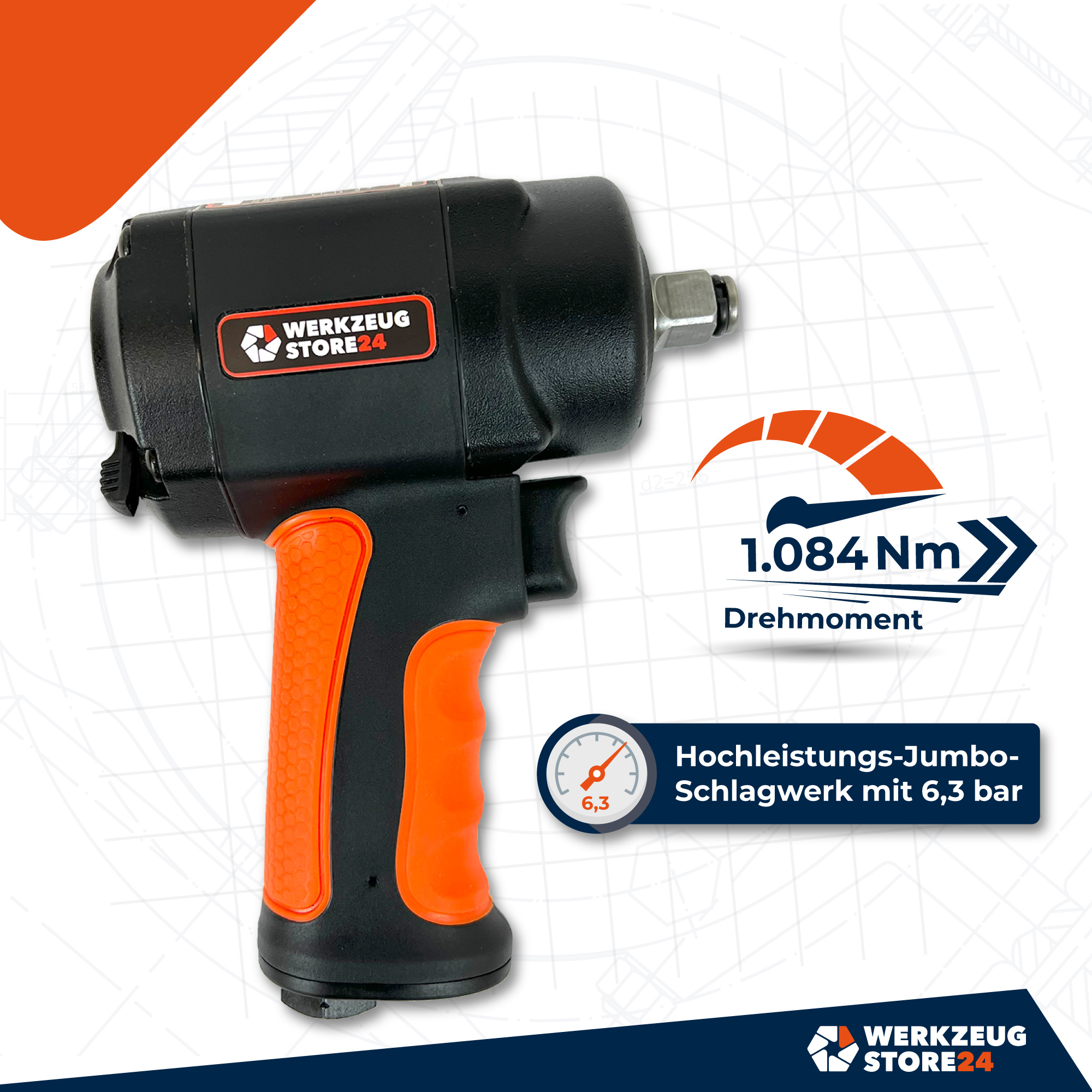 WS24 Druckluft-Schlagschrauber 1/2" mini - WS24-100109