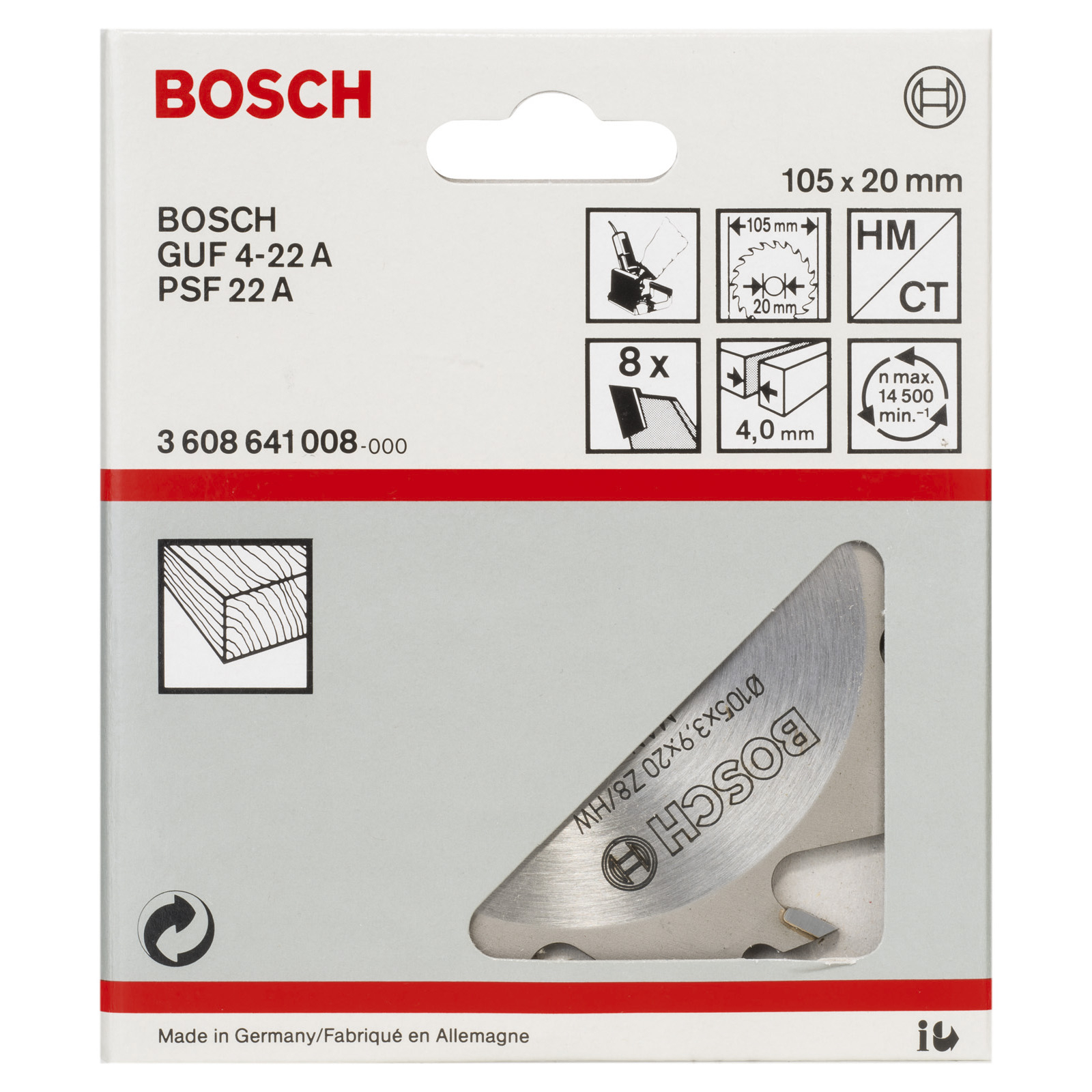 Bosch Scheibenfräser, 8, 20 mm, 4 mm - 3608641008