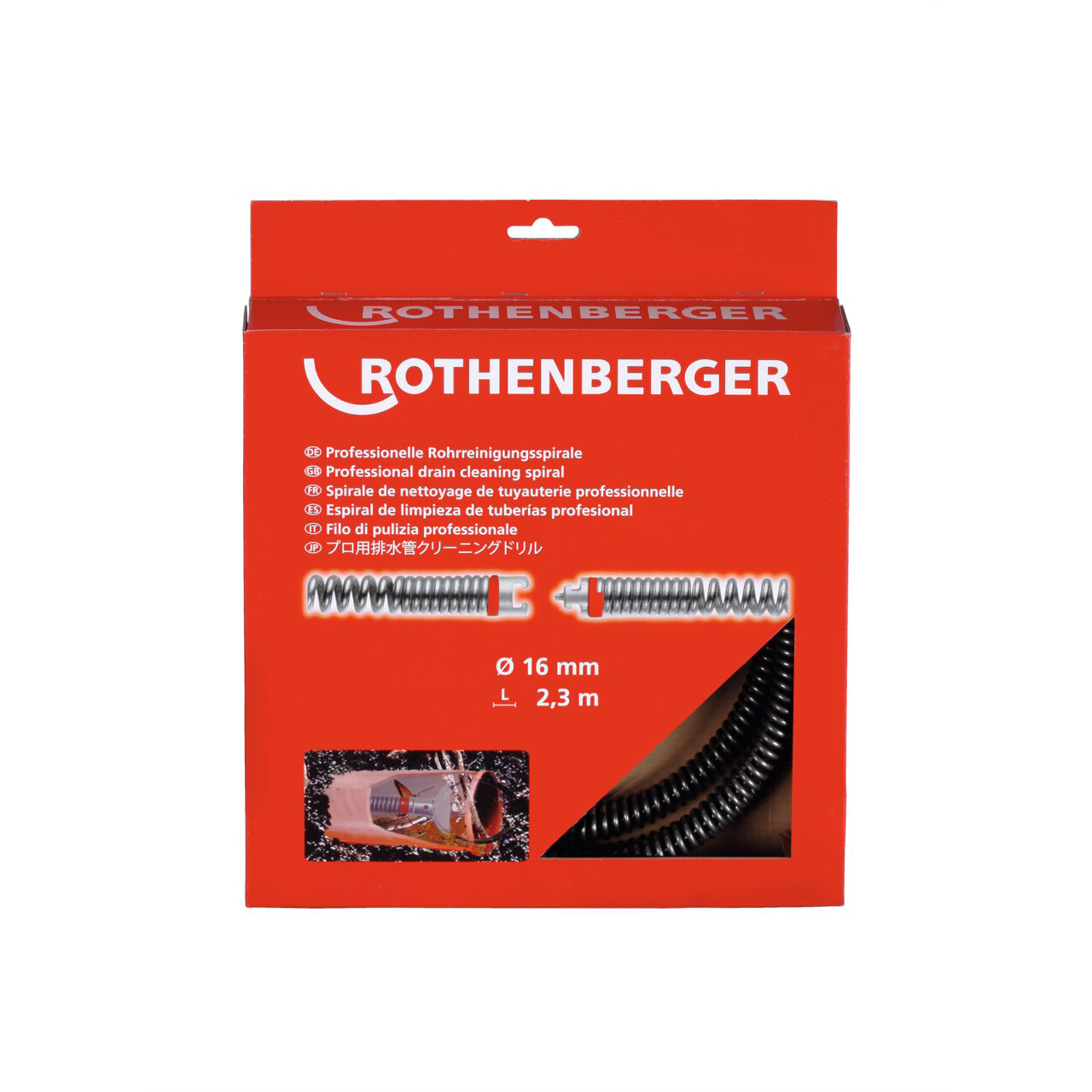 ROTHENBERGER Rohrreinigungsspirale SMK, 16mm x 2,3m, Kunststoffseele - 72433
