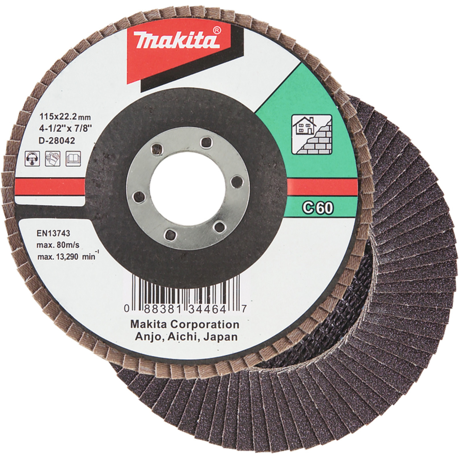 Makita Fächerschleifscheibe 180 mm C60F - D-28145