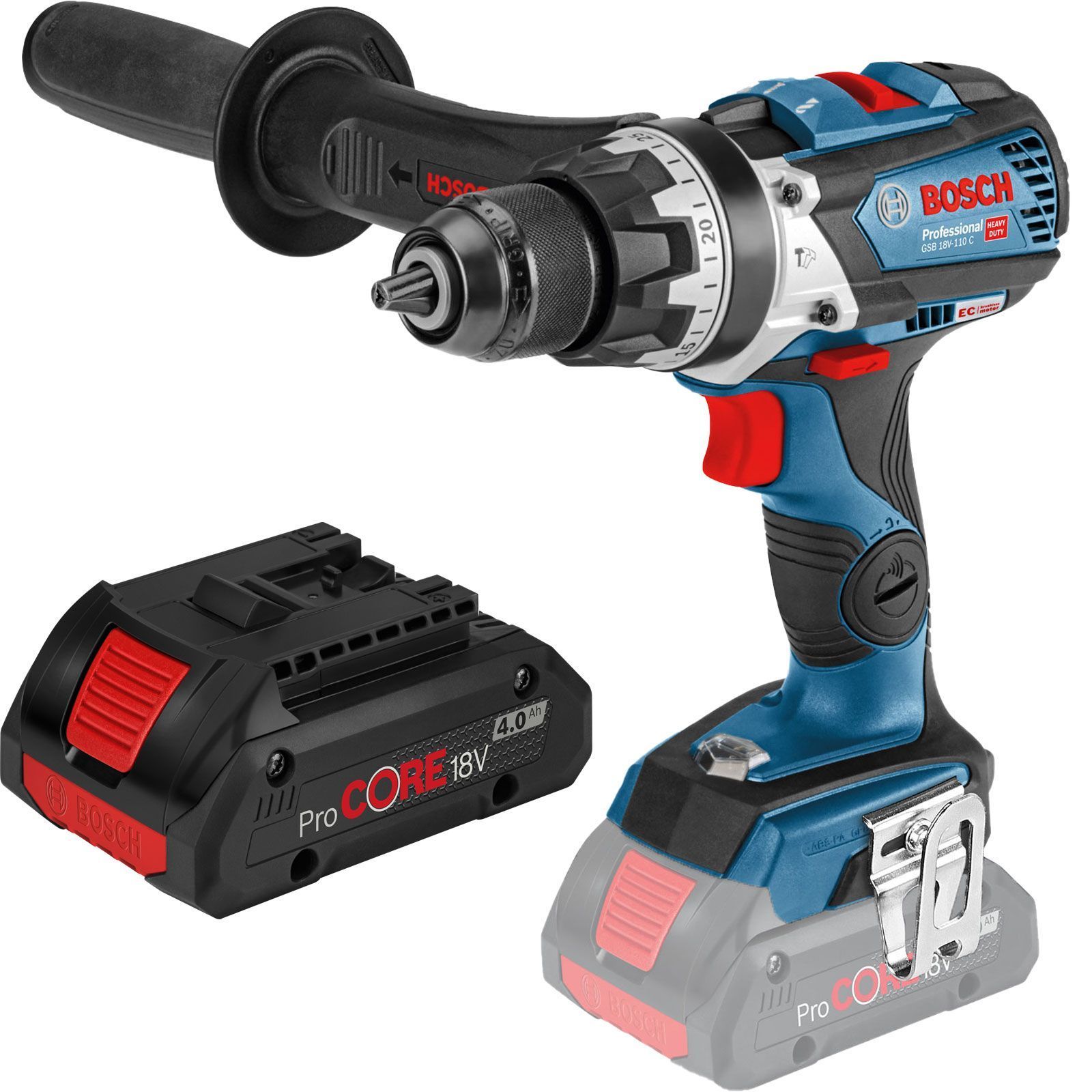 Bosch Akku-Schlagbohrschrauber GSB 18V-110 C / 1x 4,0 Ah ProCORE18V Akku